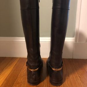 Tory Burch Brown Leather Riding Boot